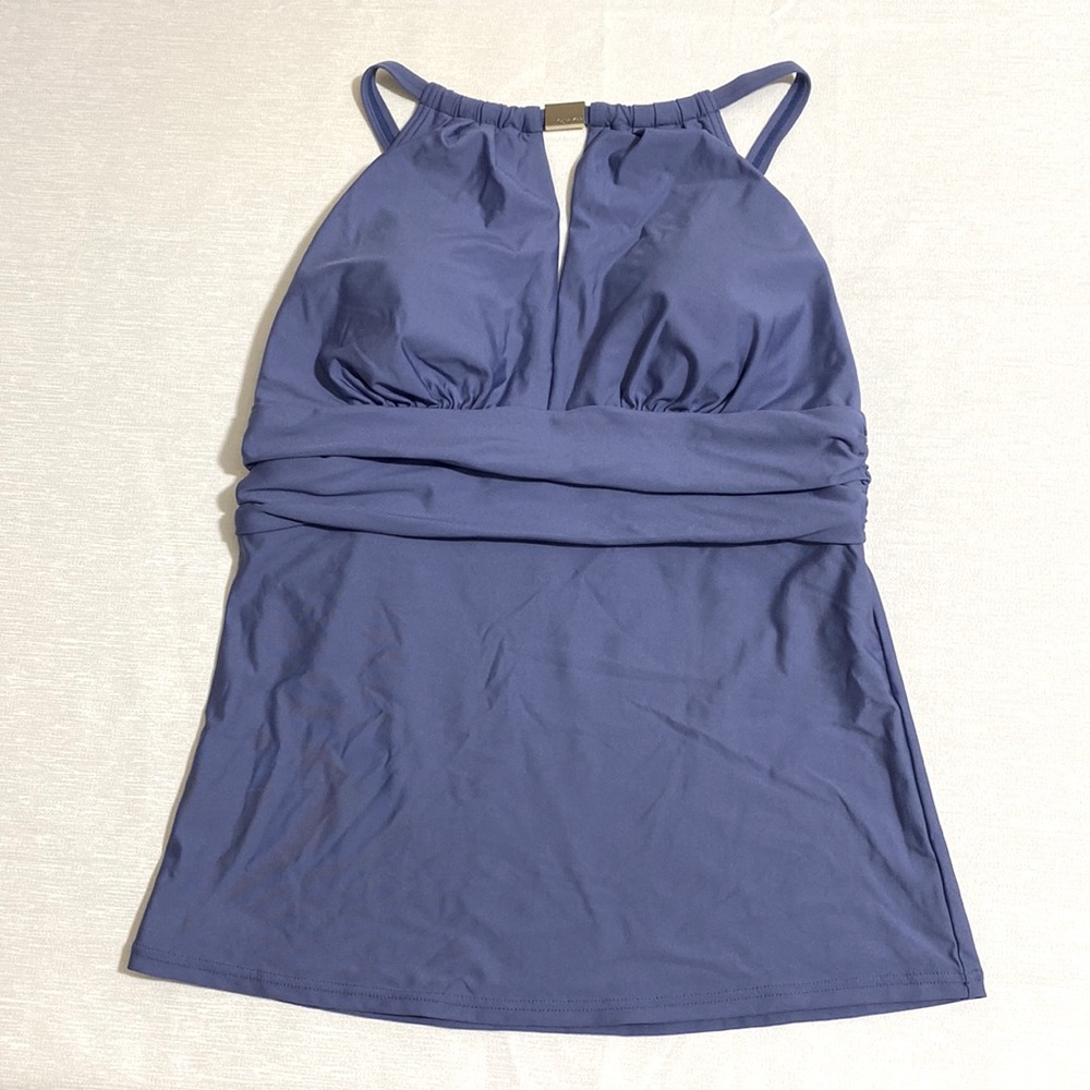 CALVIN KLEIN Women's Tummy Control w High-Neck Keyhole Tankini Top Size S